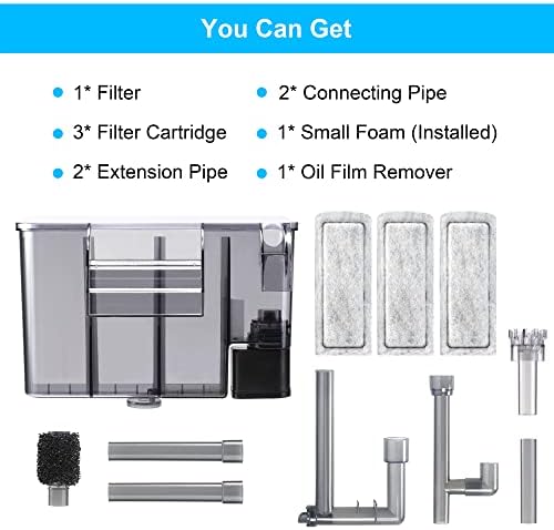 DaToo Aquarium Hang On Filter Small Fish Tank Hanging Filter Power Waterfall Filtration System for 20 to 30 Gallon Aquariums - Image 7