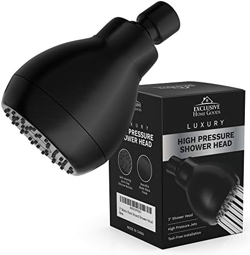 High Pressure Shower Head Matte Black - Powerful Deluxe Bathroom Showerhead with Strong Spray Stream and Small Silicone Nozzles - Universal Fit Works with High and Low Water Flow Showers-2.5 GPM - Image 7