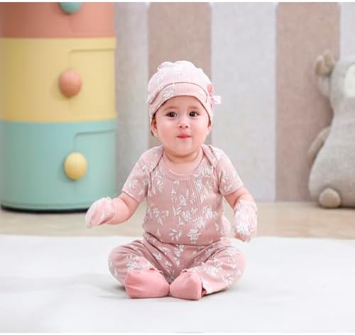 MAMIMAKA Newborn Baby Boy Girl Caps Mittens Socks Set Cotton Baby Essentials Accessories (Hats+Gloves+Socks) - Image 6