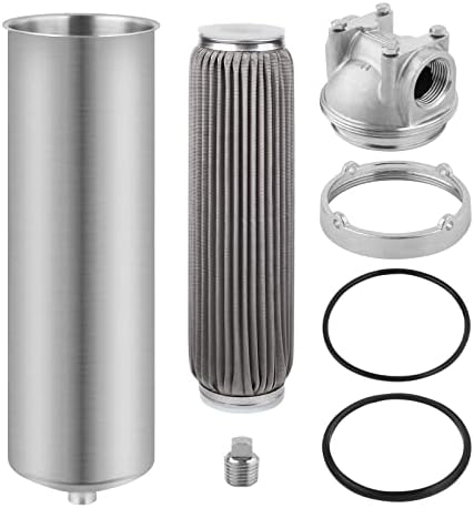 100 Micron 10" x 2.5" Stainless Steel Pleated Whole House Water Filter Cartridge, Universal Cleanable Water Filter Replacement for Well Water(100 Micron) - Image 5