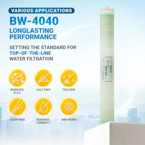 Max Water Brackish Water RO Membrane Element-BW-4040 2400 GPD, Commercial Reverse Osmosis size 4" x 40" good for Industrial, Municipal, Waste Water Re-Use, Car Wash, Whole House etc. (Pack of 4) - Image 6