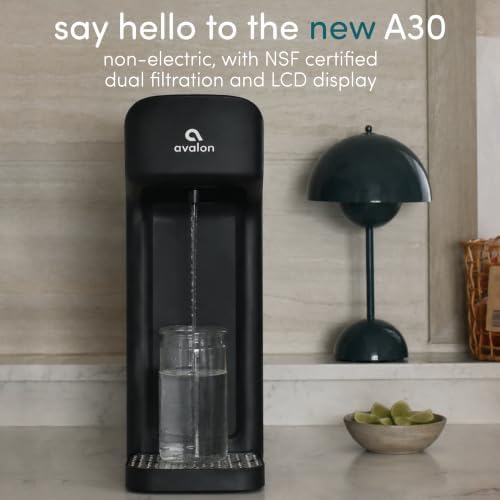 Avalon Countertop Water Filter System, NSF Certified Dual Filtration, Non Electric Dispenser with Drip Tray, Black - Image 7