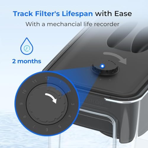 Waterdrop WFD-40L-L Water Filter Dispenser with 3 Filters, 35-Cup Large Capacity, 200-Gallon Long-Life, Faster Filtration, Reduces Chlorine, PFOA/PFOS and More, BPA Free, Black - Image 7