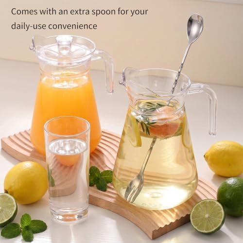 2 Pack Plastic Pitcher, 68oz Iced Tea Pitcher with Lid and Handle - Image 6