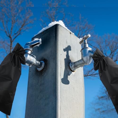 Zonon 3 Pcs Outdoor Faucet Cover Insulated Winter Freeze,Black,28" X 15" - Image 7
