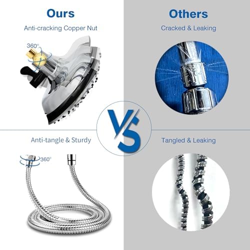 INAVAMZ 2 in 1 Shower Head with Handheld Combo High Pressure Silver 1.8 GPM - Image 6