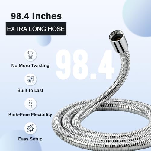 Quiet Dog Shower Attachment with One-Button Pause, 2-Mode Mini Pet Shower Head for Nervous Dog Bath& Dog Head, 98'' Long Hose, Palm-Size Design, Gentle Water Flow Perfect for Cat, Fits Shower Arm Only - Image 6