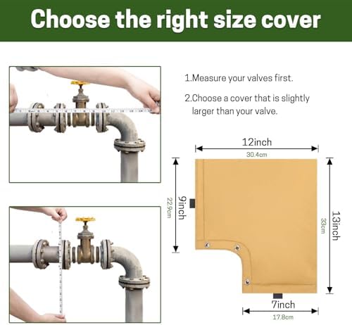 Backflow Preventer Insulation Cover, Sprinkler Valve Cover Insulated, Water Pipe Insulation Cover, Outdoor Winter Irrigation Sprinkler Cover, 13" W x 12" H - Image 6