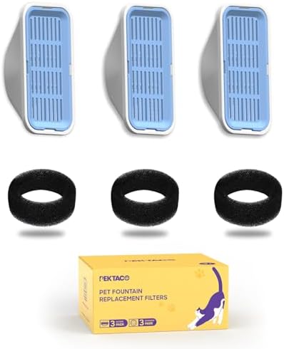 PEKTACO Cat Water Fountain Replacement Filters for 3.2L/108oz, 3 Pack - Image 7