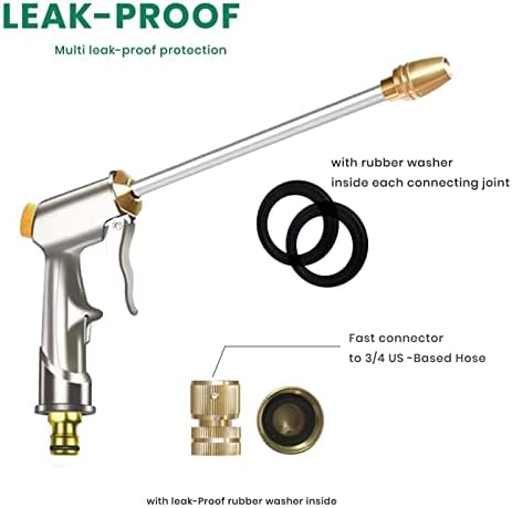 Garden Hose Nozzle, High Pressure Water Hose Nozzle Sprayer Head,fits 3/4” Garden Hose Thread,for Lawn & Garden,Washing Cars,Watering Garden,Cleaning,Showering Dogs&Pets - Image 6
