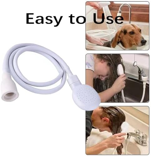 1m/3.28ft Portable Sink Hose Faucet Sprayer Sink Spray Rubber Hose Shampoo Sprayer Handheld Faucet Shower for Pets, Bathing Baby, Washing Hair, Rinsing Vegetables - Image 6