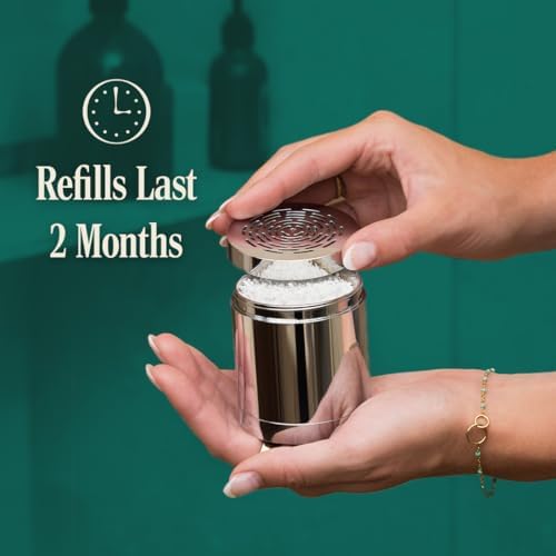 Santevia Refillable Showerhead Filter - Chrome Metal, Universal Fit Shower Head Filter Removes 99% Chlorine & Adds Magnesium for Softer Skin & Hair. Relieves Irritation & Eczema - Image 6