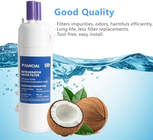 Fancial NSF Certified Water Filter, Advanced Coconut Shell Activated Carbon, 6 Months Life for W10295370A, FILTER1, EDR1RXD1, P4RFKB2, P4RFWB, P5WB2L, Removes Odor, Impurities, 2Pack - Image 5
