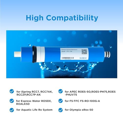 200 GPD RO Membrane Filter Replacement, 12" x 2" Reverse Osmosis Water Filter Membranes Replacement for Home Drinking Under Sink RO Water Filtration System, 2-Pack - Image 6