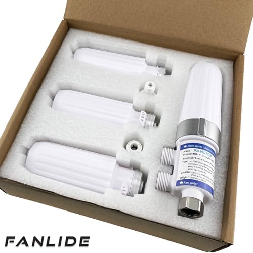 FANLIDE Bidet Water Filter System, Toilet Water Filter for Electronic Bidet Seats, with 4pcs replaceable Filter Cores and 2 Adapters, compatible with 1/2" 1/4" 3/8" Water Hose - Image 5