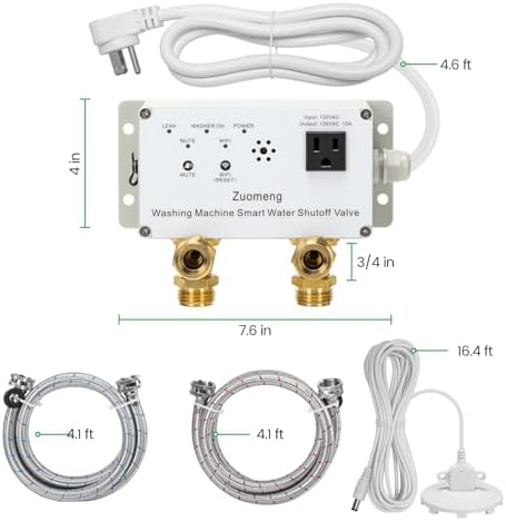 WiFi Smart Water Shutoff Valve with Leak Sensor, 3/4" Brass Valve & Extra Hose, Effortless Remote Control and Real-Time Water Leak Alerts via App, White - Image 6