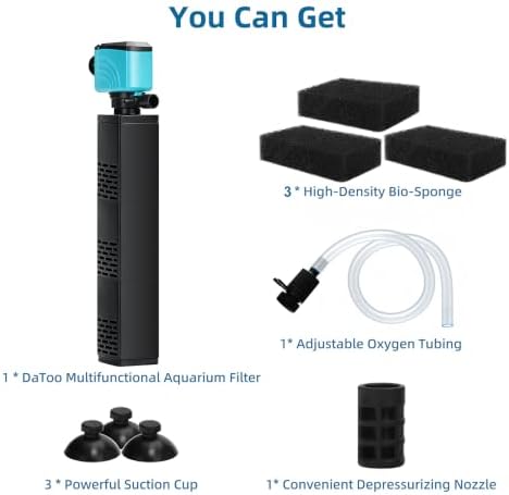 DaToo Aquarium Filter 100-300Gallon Fish Tank Filter 660GPH Powerful Pump For Aquariums Adjustable Air Flow Submersible Internal Aquarium Filters For Pond Wavemaker Air Supply Freshwater And Saltwater - Image 7