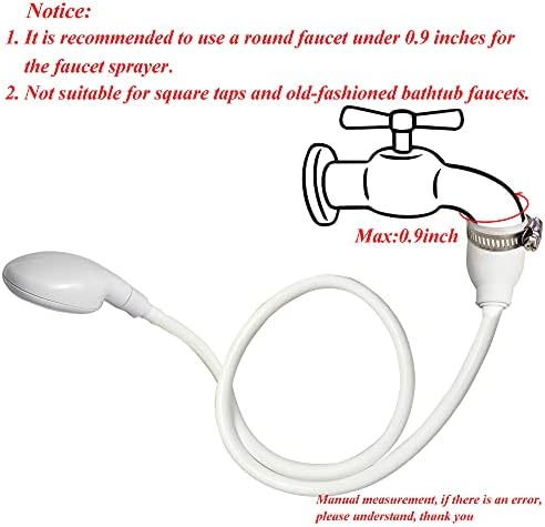 Portable Shampoo Sink Spray Hose, Faucet Attachment with Nozzle for Hair Washing, Baby & Pet Bathing, Vegetable Rinsing, White (White, 5M/16.4FT) - Image 7