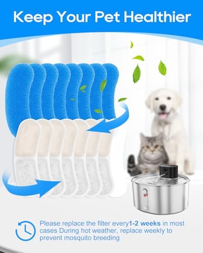8+8 Pack Cat Fountain Filter Fit for virtulance 3.2L/108oz/0.8Gal - Image 7