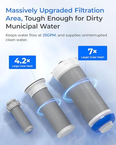 Waterdrop Mega Spin Down Sediment Filter with WD-BG102 100/50 Micron Replacement Cartridge, Bundle - Image 7