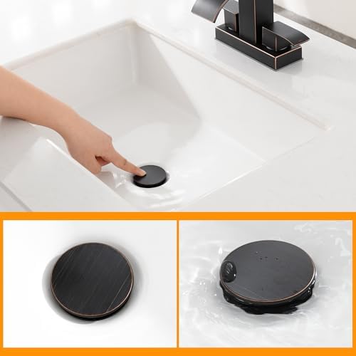 TIORIY Bathroom Sink Stopper Without Overflow, Sink Drain Oil Rubbed Bronze - Image 7