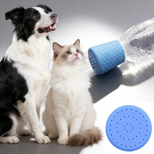 Silicone Pet Shower Head, Portable Outdoor Dog Shower Attachment for Camping Hiking Beach, Fits Most Plastic Mineral Water Bottles – Easy Rinse for Dogs & Pets (blue) - Image 6