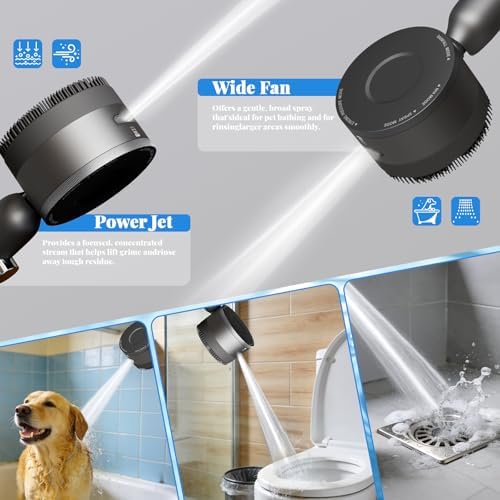 Shower Head, Drops Shower Head High Pressure, Showerhead with Handheld and 3 Filters, 4 Spray Modes & Pause Switch, Silicone Scalp Massager, 59" Hose & Bracket for Hard Water & Pets - Image 6