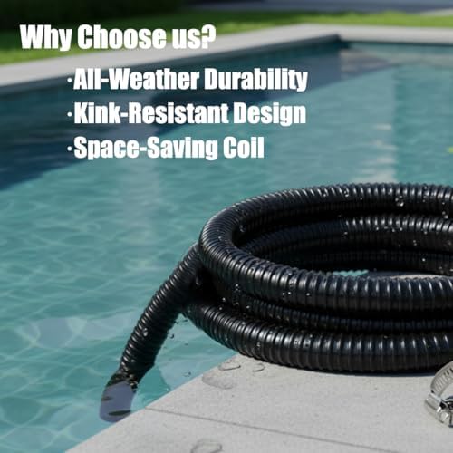 Corrugated Pond Tubing - Flexible, Kinkproof, Reinforced PVC Hose for Water Gardens, Pumps, Waterfalls & Aquaculture (10 Feet Black, 2.0 Inch) - Image 7
