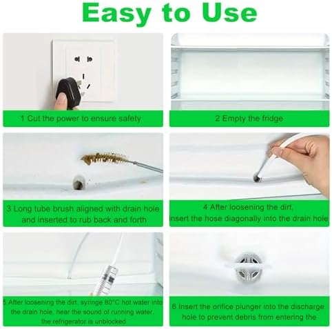 8 PCS Refrigerator Drain Cleaning Tool - Fridge Water Line Cleaner Kit - Image 6