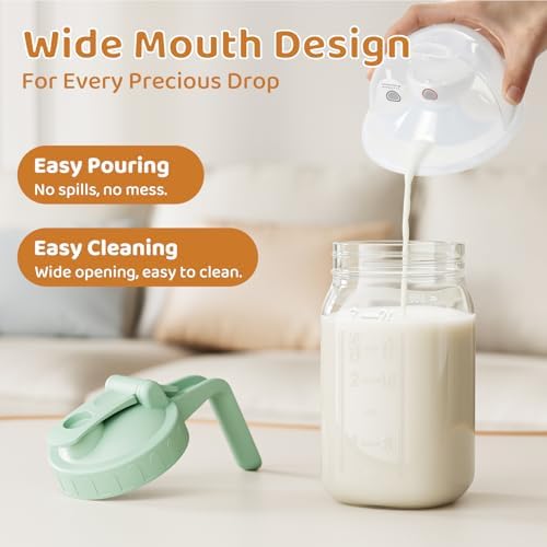 32 oz Breast Milk Pitcher, Glass Mason Jar Pitcher with Lid - Image 6