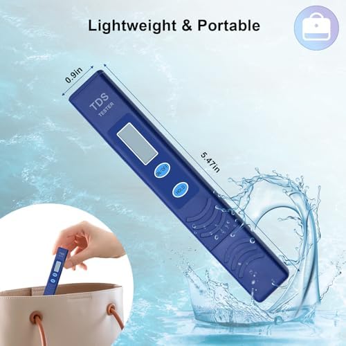 TDS Water Tester, Drinking Water Tester, 0-9990 PPM Meter Water Quality Tester, Portable Water Tester for Drinking Water, TDS Meter Digital Water Tester, 1 Pack, Deep Blue - Image 6