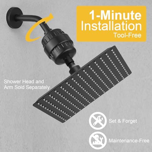 BESy HEAVY DUTY Filter for Hard Water, Shower Head Filters Matte Black - Image 6