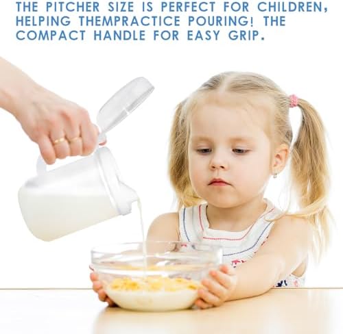 3 Pack 22 Oz Mini Plastic Pitchers with Lid & Handle, Easy Pour for Kids - Image 7