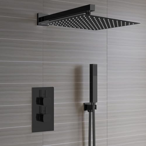 Voolan Extra Large Rain Shower Head - High Flow Square Rainfall Showerhead - Waterfall Full Body Coverage - Universal Ceiling or Wall Mount (16 * 12 Inch Rectangle, Matte Black) - Image 6