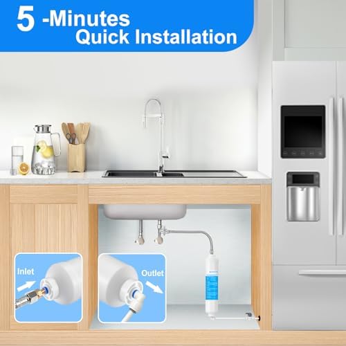 Push Connect Inline Water Filter - Ideal for Refrigerator,Ice Maker,2 Pack - Image 6