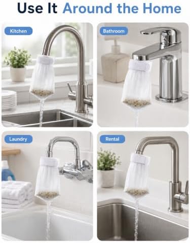 300PCS Faucet Filter Bags with 30 Reusable Hook-and-Loop Straps, Fine Mesh Universal Sink Faucet Filter Sleeves for Rust, Sand, Sediment & Splash Reduction, Kitchen Bathroom Use - Image 7