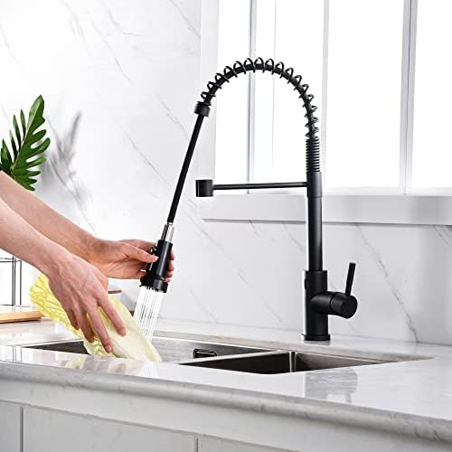 TIORIY Kitchen Faucet Head Replacement Black, with 15 Adapters Plastic Pull Down Faucet Spray Head, 3 Modes Pull Out Kitchen Sink Sprayer Nozzle, Matte Black - Image 6