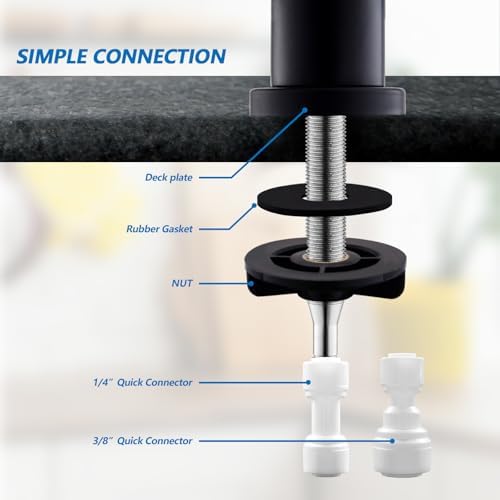 WEWE Drinking Water Faucet for RO System, Matte Black, Non-Air Gap - Image 6