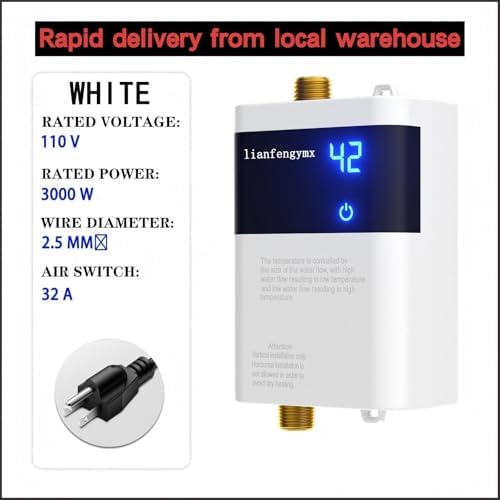 110V Tankless Water Heater 3000W, Instant Under Sink Hot Water Heater with Flow-Controlled Temperature (Lower Flow = Higher Heat), Perfect for Kitchen Sink & RV - Image 6