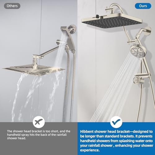Hibbent cUPC Certified High Pressue 13'' Rainfall Shower Head with 5-Spray - Image 6