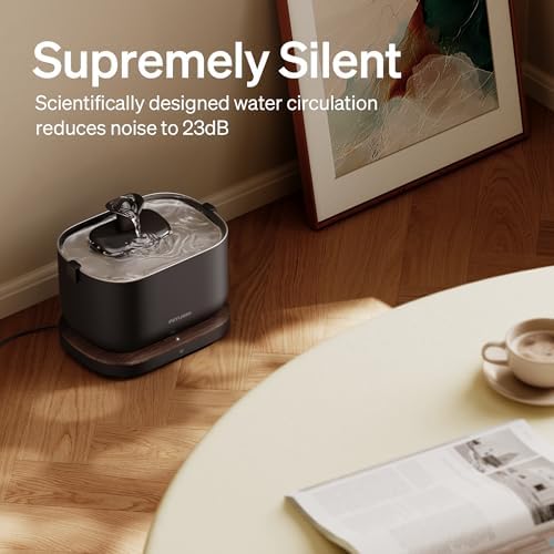 PETLIBRO Cat Water Fountain Stainless Steel Tray, App Monitoring Cat Fountain Indoor, 2.5L/84oz Dockstream Pet Water Fountain, Quite Cat Fountains for Drinking, 2.4G WiFi Cat Water Dispenser BPA-Free - Image 7