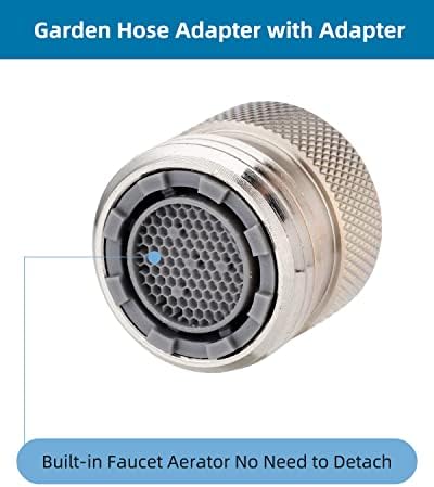 Hibbent Faucet to Garden Hose Adapter Kit, Female to Male Sink Brass Garden Hose Attachment with Washer & Aerator Key, Brushed Nickel - Image 6