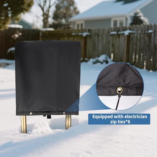 Insulated Backflow Preventer Pouch - Outdoor Pipe Insulation for Winter, Well Pump & Sprinkler Valve Protection (Black 30" W×26" H) - Image 6