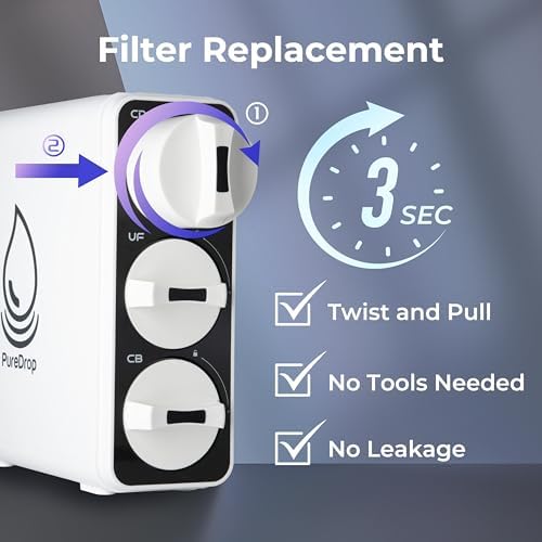 PureDrop PDR-F5-3CUW 2-Year Replacement Filter Cartridges for PDR-3CUW Ultra-Filtration Under Sink Water Filter System - Image 7