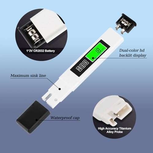 4-in-1 TDS/EC/Temp(°C/°F) Meter | 0-9990ppm Digital Water Tester | Accurate for RO/DI, Aquariums, Drinking Water | Instant Read - Image 6