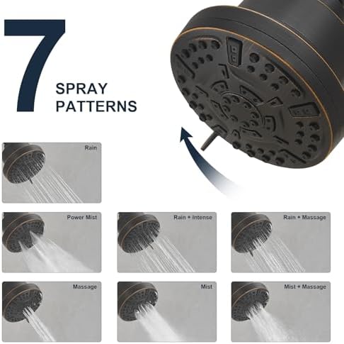 High Pressure Shower Filter Head Oil Rubbed Bronze Fixed Shower Head - Image 6