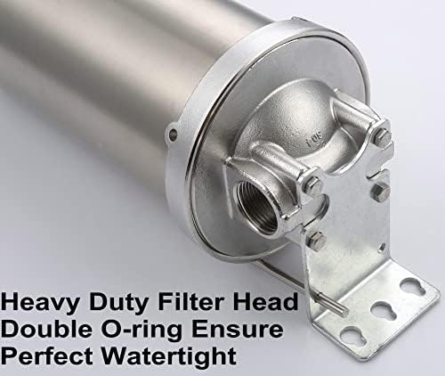 NSF/ANSI 42 Certification Jumbo Stainless Steel Filter Housing for 10”Length,4.5"OD Filter Cartridge, 1NPT Inlet and Outlet, Drain Valve Style C (Square Head) - Image 6