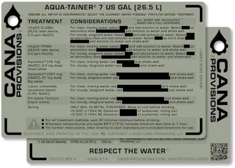 CANA PROVISIONS Water Data Card (4"x6") by Unknown