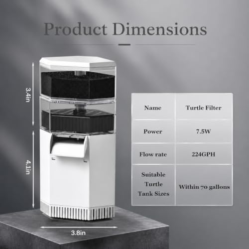 Low Water Turtle Tank Filter, Quiet Internal Corner Filter for Aquariums. - Image 7