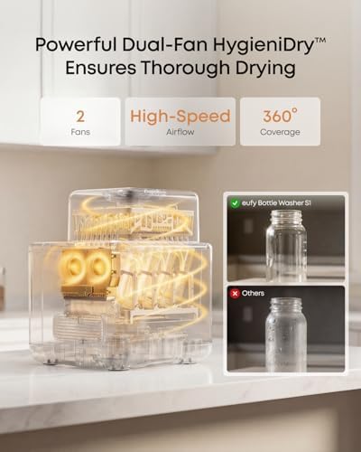 eufy Bottle Washer S1 (Detergent Tablets x 30 Count Included) with Separated Detergent Tablets x 60 Count, Largest 10-Bottle Capacity, 3D HydroBlast Cleaning - Image 7